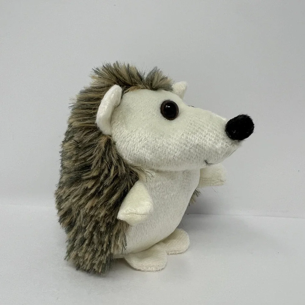 Keychain‎ Hedgehog Stuffed Animal Brown White Soft Plush 4 Inches.